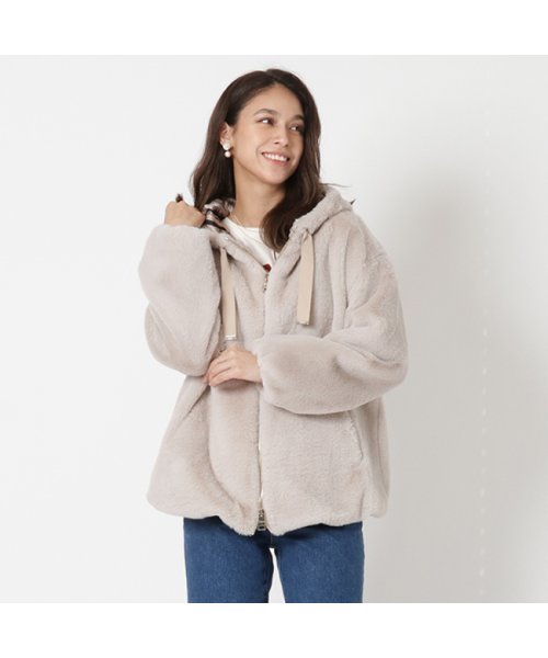 ヘルノ アウター ジャケット ファージャケット ベージュ レディース HERNO GI0138D 12422 1985 HERNO ヘルノ アウター ジャケット ファージャケット ベージュ レディース GI0138D