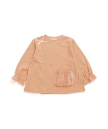 apres les cours(アプレレクール)/WEB限定 お花モチーフポシェットチュニックTシャツ/オレンジ