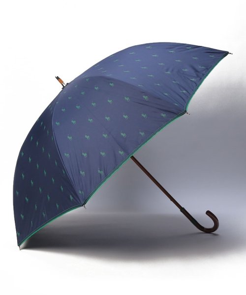 POLO RALPH LAUREN(umbrella)(ポロラルフローレン（傘）)/傘　無地×ロゴ/ネイビーブルー