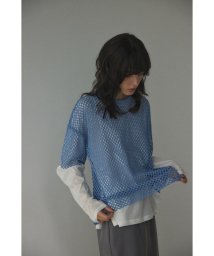 BLACK BY MOUSSY(ブラックバイマウジー)/mesh knit tops/BLU