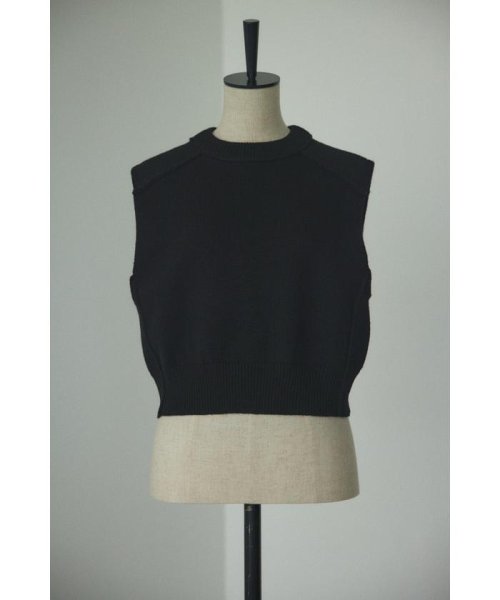 BLACK BY MOUSSY(ブラックバイマウジー)/out linking knit vest/BLK