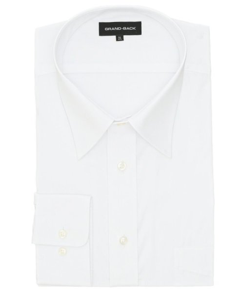GRAND-BACK(グランバック)/【大きいサイズ】グランバック/GRAND－BACK 形態安定 セミワイドカラー長袖シャツ シャツ メンズ ワイシャツ ビジネス ノーアイロン yシャツ ビジネス/ホワイト