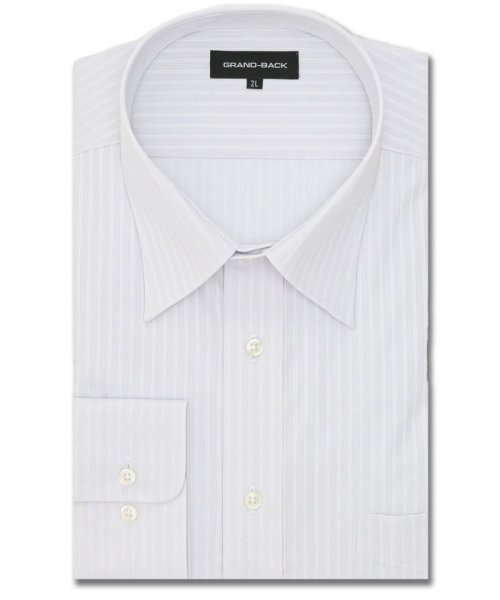 GRAND-BACK(グランバック)/【大きいサイズ】グランバック/GRAND－BACK 形態安定 セミワイドカラー長袖シャツ シャツ メンズ ワイシャツ ビジネス ノーアイロン yシャツ ビジネス/グレー
