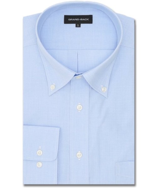 GRAND-BACK(グランバック)/【大きいサイズ】グランバック/GRAND－BACK 形態安定 ボタンダウン長袖シャツ シャツ メンズ ワイシャツ ビジネス ノーアイロン yシャツ ビジネスシャ/サックス
