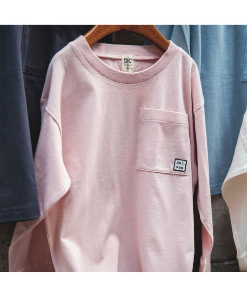 BRANSHES(ブランシェス)/【WEB限定/DRC/お肌に嬉しい綿100％】ポケット長袖Tシャツ/ピンク