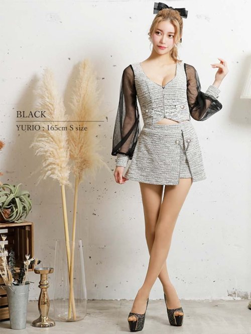 美品 キャバドレス anアン フレアミニドレス セットアップ S 欲張り 