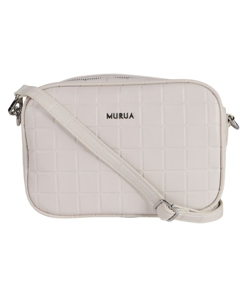 MURUA(ムルーア)/ ムルーア MURUA ショルダーバッグ バッグ レディース 斜め掛け 小さめ SHOULDER BAG ブラック アイボリー シルバー 黒 MR－B1175/アイボリー