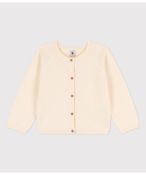 PETIT BATEAU(プチバトー)/コットンニットカーディガン/オフホワイト