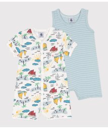 PETIT BATEAU/ショートロンパース２枚組/505810650