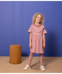 PETIT BATEAU/スラブジャージボーダー半袖ワンピース/505810847