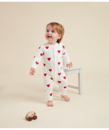 PETIT BATEAU/ハートプリント足なしロンパース/505811061