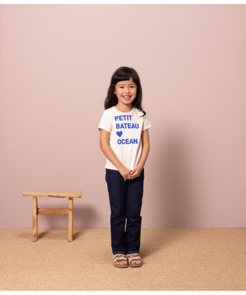 PETIT BATEAU(プチバトー)/プリント半袖Ｔシャツ/オフホワイト