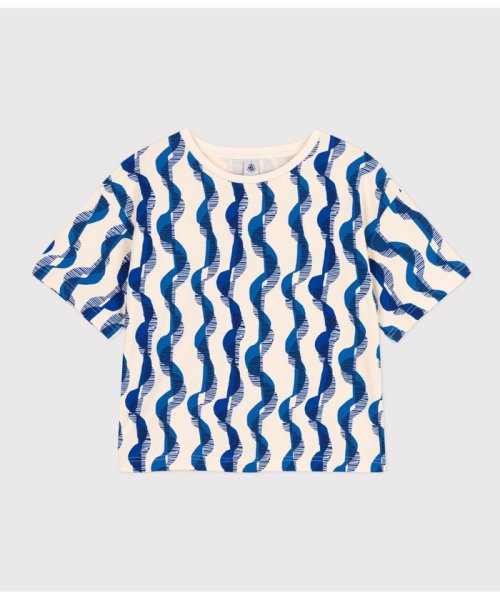 PETIT BATEAU(プチバトー)/ボクシープリント半袖Ｔシャツ/オフホワイト