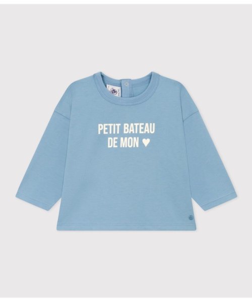 PETIT BATEAU(プチバトー)/プリント長袖Ｔシャツ/ライトブルー