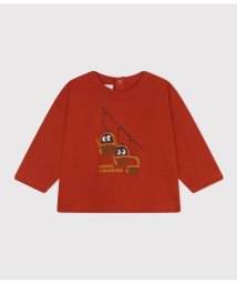 PETIT BATEAU(プチバトー)/プリント長袖Ｔシャツ/レッド