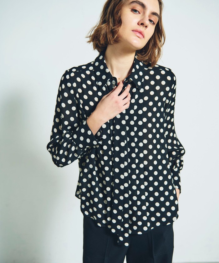GRACE CONTINENTAL - 未使用 24AW GRACE CONTINENTAL グレースコンチネンタル チンツボウタイノースリーブブラウス シャツ 0124341013 36 ブラック レディース 古着 中古 USED ブラック系｜シャツ・ブラウス｜GRACE CONTINENTAL(グレース