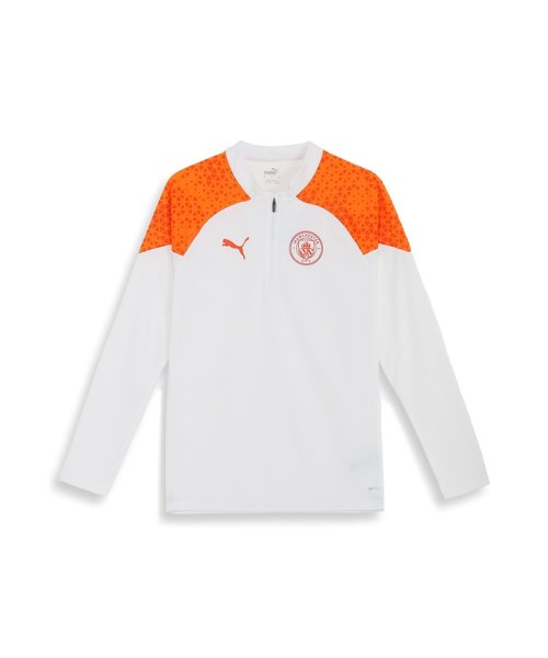 PUMA(プーマ)/メンズ マンチェスター シティFC 2023－24 トレーニング 1/4 ジップトップ/PUMAWHITE-ORANGEPOPSICLE