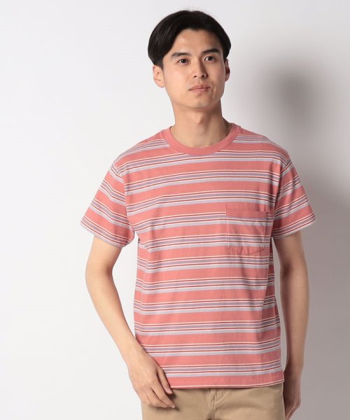 LEVI’S OUTLET(リーバイスアウトレット)/LEVI'S(R) VINTAGE CLOTHING 1940'S Tシャツ MARKET レッド STRIPE/レッド