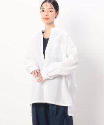 ONIGIRI(おにぎり)/ポケット付き　バンドカラーシャツ/ホワイト