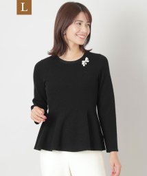 TO BE CHIC(L SIZE)(トゥービーシック Lサイズ)/【L】セルロースポリエステル プルオーバーニット/ブラック