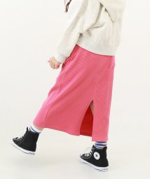 devirock(デビロック)/リブスリットスカート 子供服 キッズ 女の子 ボトムス スカート  ロングスカート /ピンク