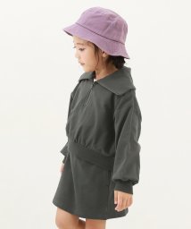 devirock/【セットアップ】ハーフジップトップス＆スカート(インパンツ付き) 子供服 キッズ 女の子 セットアップ オールインワン /505812674