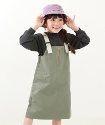 devirock/ミリタリージャンパースカート 子供服 キッズ 女の子 セットアップ オールインワン サロペット /505812675