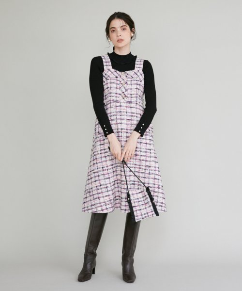 《M Maglie le cassetto》ファンシーツイードジャンパースカート 