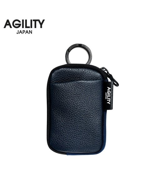 AGILITY(アジリティ)/アジリティ ミニウォレット ミニ財布 日本製 本革 レザー キーケース スマートキー ポーチ SGシュリンク AGILITY 1141/ネイビー