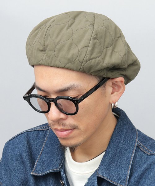 Besiquenti(ベーシックエンチ)/オニオンキルト ベレー帽 キルティング シンプル 帽子 メンズ ユニセックス カジュアル アウトドア/カーキ