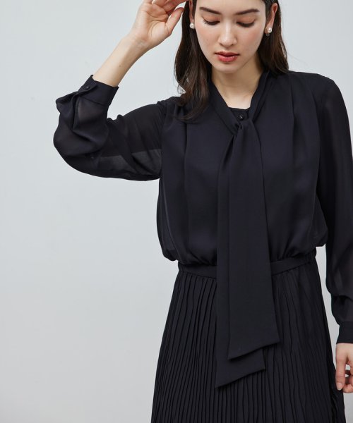 ジョーゼット シフォンプリーツワンピース【セレモニー対応】 品番 ジョーゼット シフォンプリーツワンピース 洗える トリアセテート