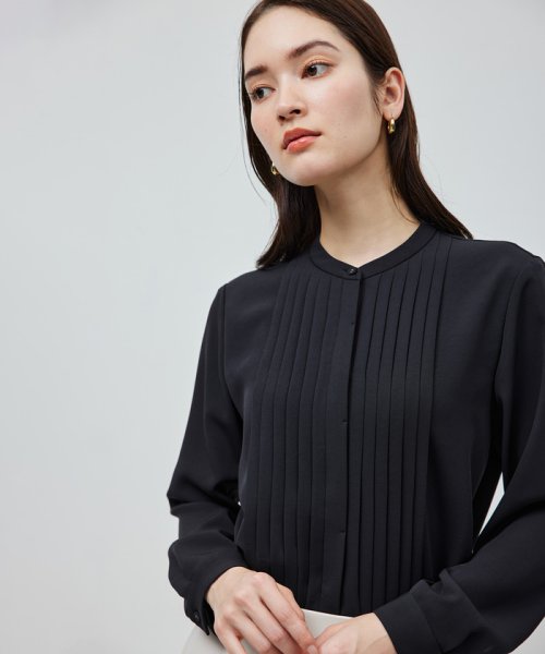 トリアセテート フロントタックブラウス【セレモニー対応】【洗える】 品番