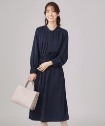 SHOO・LA・RUE　DRESKIP(シューラルー／ドレスキップ)/【洗える/2WAY/通勤/セレモニーにも】 取外しボウタイ付き ワンピース/ブルー（093）