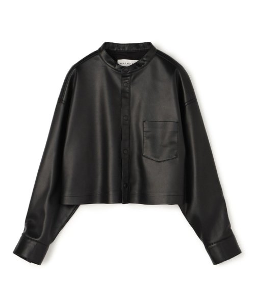 シンセティックレザー ショートジャケット 