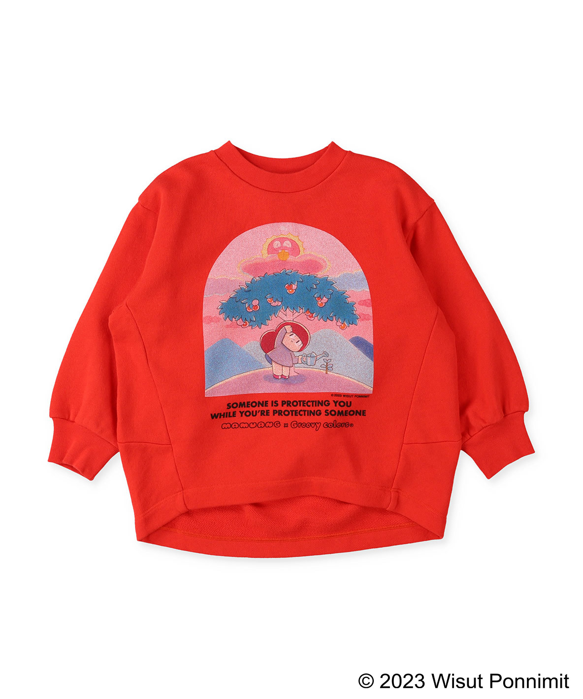 GROOVYCOLORS グルーヴィーカラーズ GROOVY COLORS 裏毛 マムアン コクーン 長袖 レッド 100cm GROOVYCOLORS グルーヴィーカラーズ GROOVY COLORS 裏毛 マムアン コクーン 長袖 レッド 100cm
