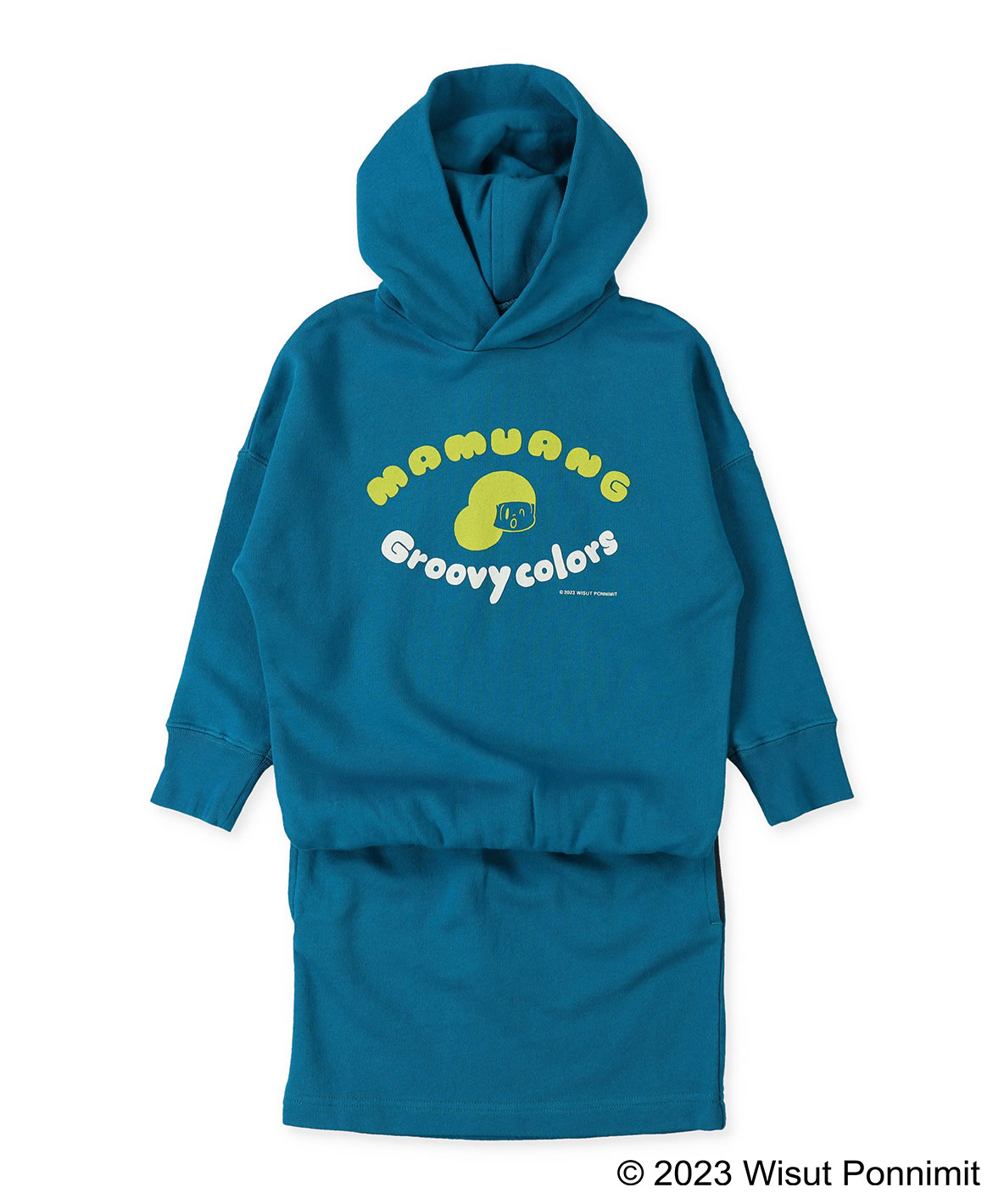GROOVYCOLORS グルーヴィーカラーズ GROOVY COLORS 裏毛 マムアン ワンピース ブルー 100cm GROOVYCOLORS グルーヴィーカラーズ GROOVY COLORS 裏毛 マムアン ワンピース ブルー 100cm