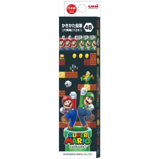 cinemacollection/スーパーマリオ 鉛筆 六角軸えんぴつ12本セット4B uni 新入学 nintendo 三菱鉛筆 小学生 新学期 書きやすい キャラクター グッズ /505813874