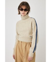 moussy(マウジー)/LINE SLEEVE CABLE KNIT トップス/IVOY3