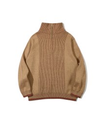 S'more(スモア)/【 S'more / Ribbed stripe sweater 】リブストライプセーター/ベージュ