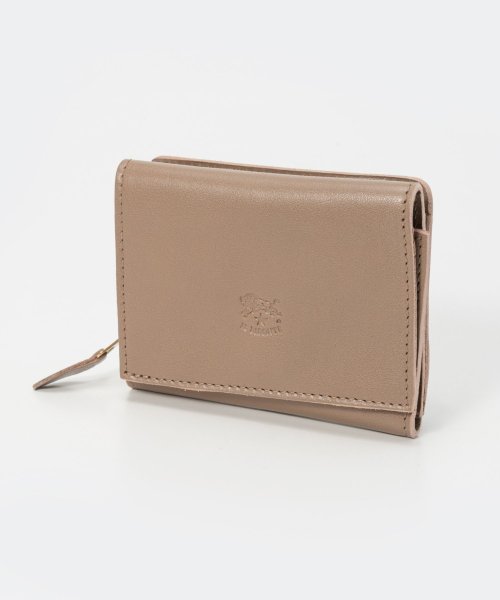 IL BISONTE(イルビゾンテ)/イル ビゾンテ IL BISONTE SMW036 PV0005 三つ折り財布 Medium Wallet Classic メンズ レディース 財布 レザー 本/グレージュ