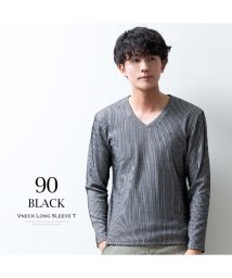  GENELESS/tシャツ メンズ 長袖 vネック 長袖tシャツ 秋冬 細見え スリム Tシャツ おしゃれ トップス インナー キレカジ 黒 白 ベージュ 全3色/505814720