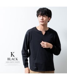  GENELESS/tシャツ メンズ 長袖 シルケットライク ロング丈 長袖tシャツ ロングtシャツ ラウンド裾 キーネック クルーネック 秋冬 トップス 全6色/505814729