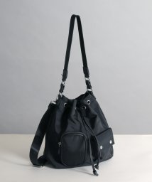 MAISON mou/ 【recomend selection/セレクト】asymmetry pocket drawstring bag 非対称ポケット巾着 2way バッグ /505815182