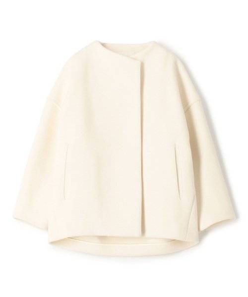 ウールナイロンベロア コクーンコート 