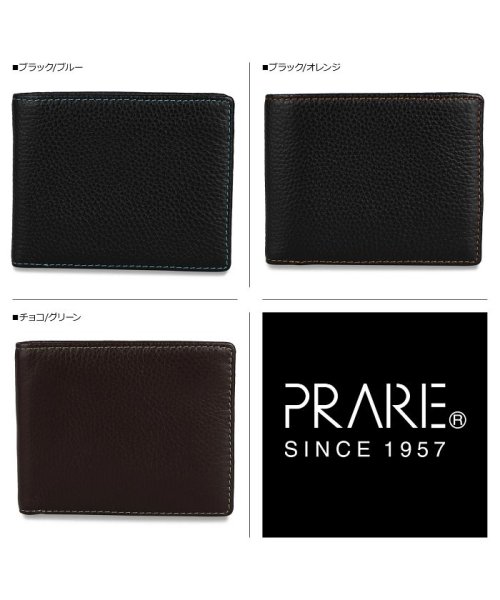 PRAIRIE(プレリー)/プレリー PRAIRIE 二つ折り財布 メンズ 本革 ニュー ピープル NEW PEOPLE ブラック ブラウン 黒 NP15290/ブラック/オレンジ