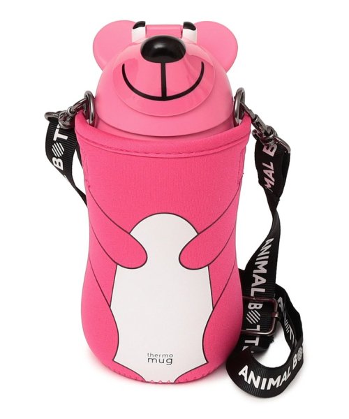 SHIPS KIDS(シップスキッズ)/thermo mug:ANIMAL BOTTLE BEAR/ピンク