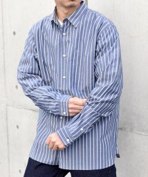 SHIPS any MEN(シップス　エニィ　メン)/SHIPS any: ストライプ / ソリッド リラックス レギュラーカラー シャツ 24SS◆/ブルー系