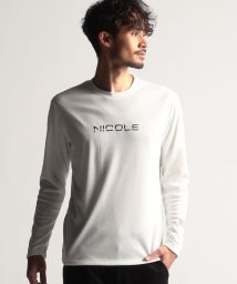 NICOLE CLUB FOR MEN(ニコルクラブフォーメン)/ロゴ刺繍長袖Ｔシャツ/09ホワイト