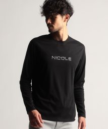 NICOLE CLUB FOR MEN(ニコルクラブフォーメン)/ロゴ刺繍長袖Ｔシャツ/49ブラック