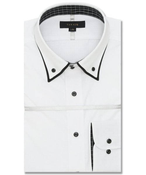 TAKA-Q(タカキュー)/形態安定 スタンダードフィット ドゥエボタンダウン長袖シャツ シャツ メンズ ワイシャツ ビジネス ノーアイロン yシャツ ビジネスシャツ 形態安定/ホワイト